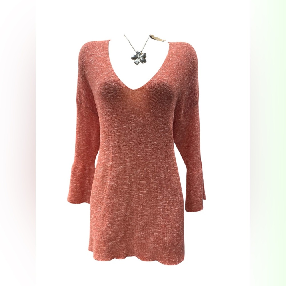 89th & Madison Terracotta V-Neck Tunic Size XL